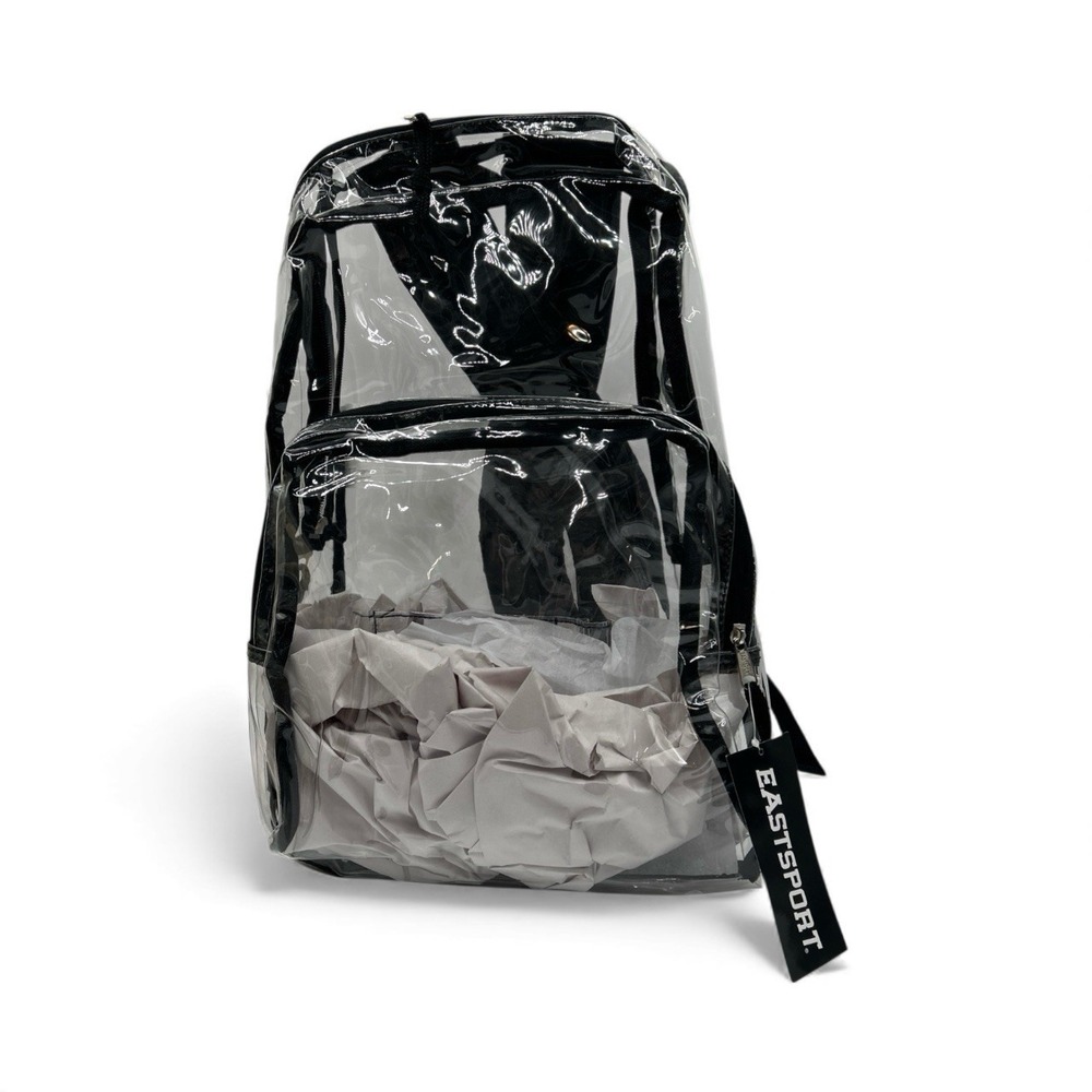 CLEAR BACKPACK Transparent PVC Heavy Duty School Stadium Book See Thru